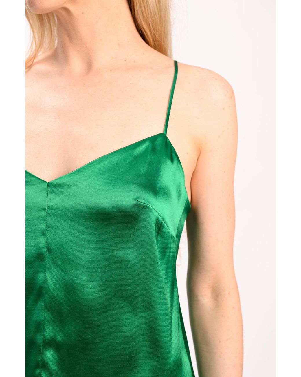 Ginta Green Emerald Silk Satin Cami Top