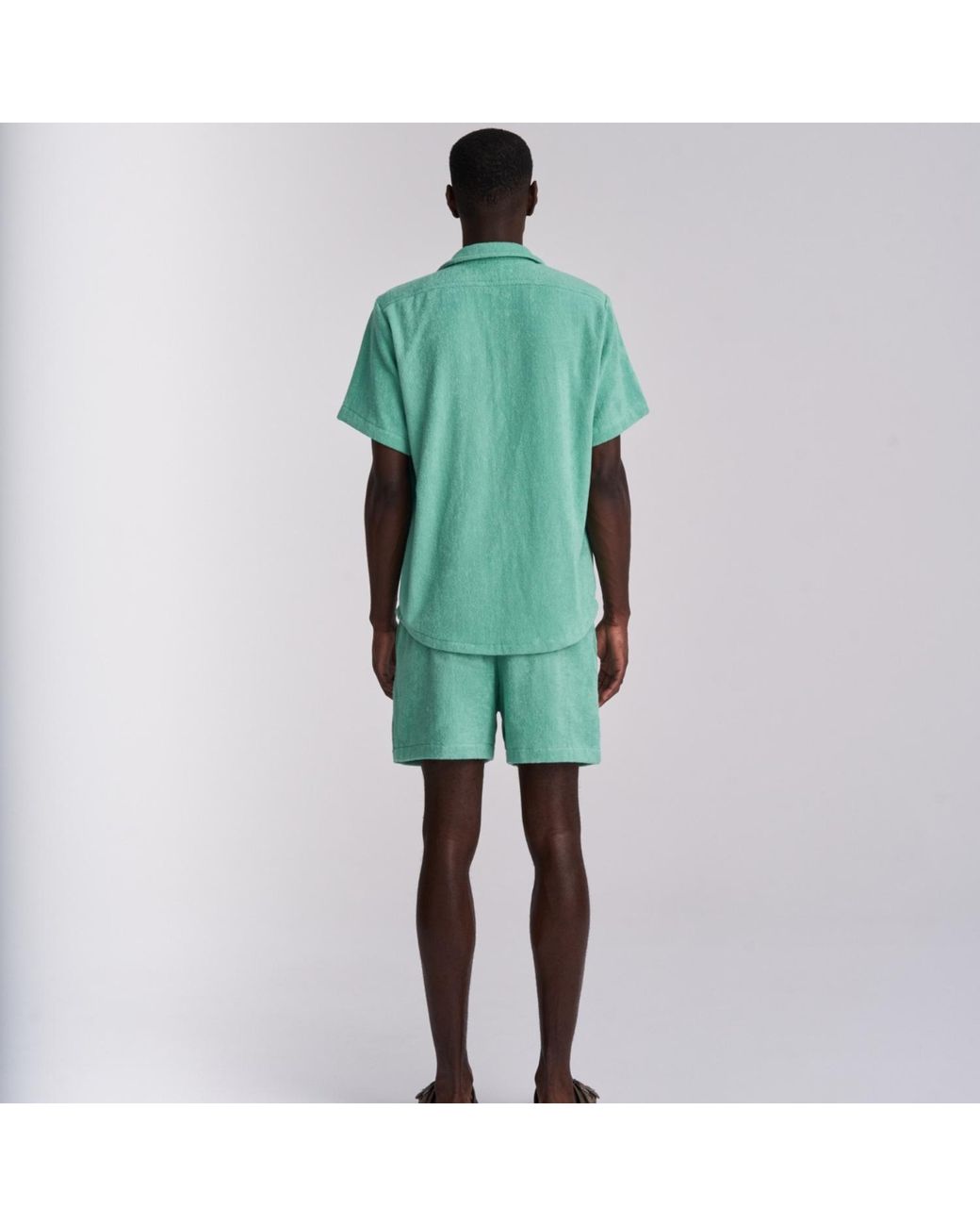 Little Mariner Green Sage Terry Shorts for men