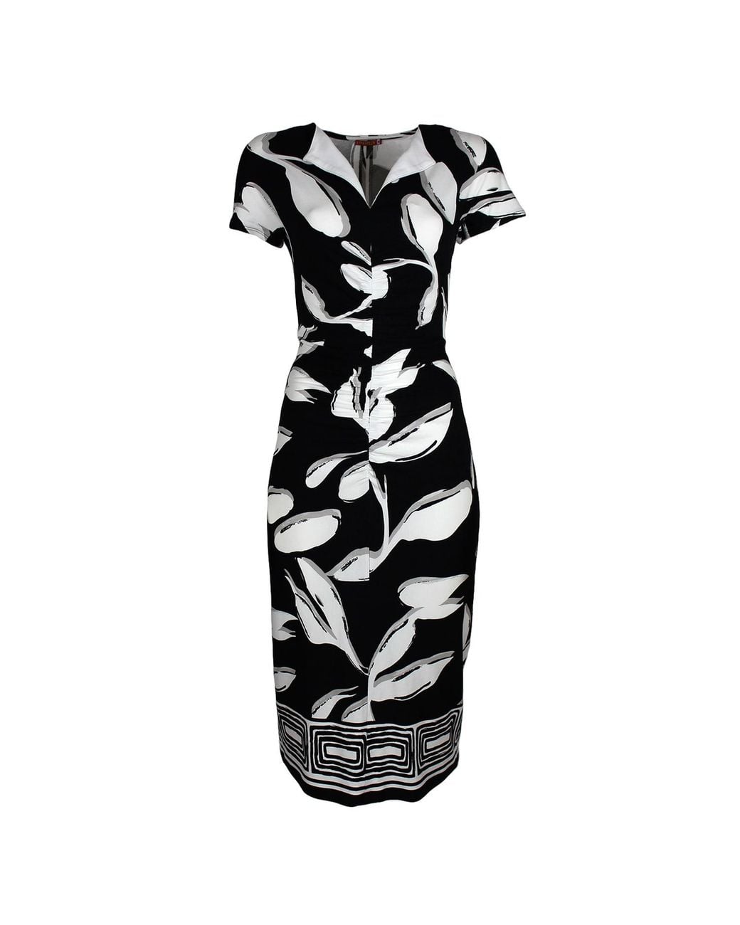 Lalipop Design Black And Knitted Stretch Viscose Midi Dress