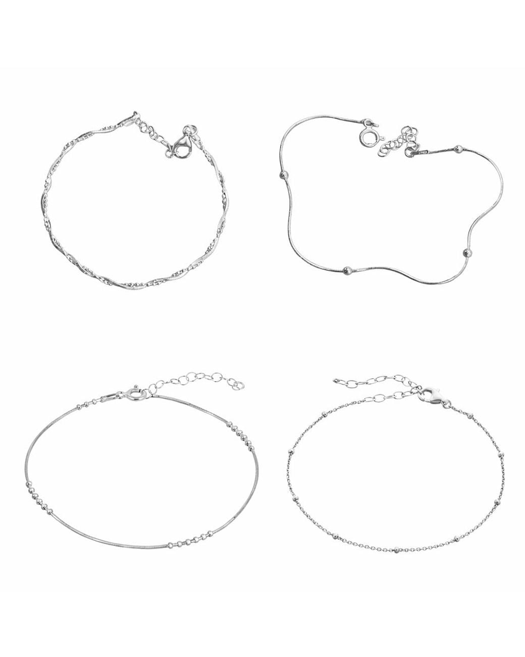 Spero London White Sterling Beaded Bracelet Layering Set