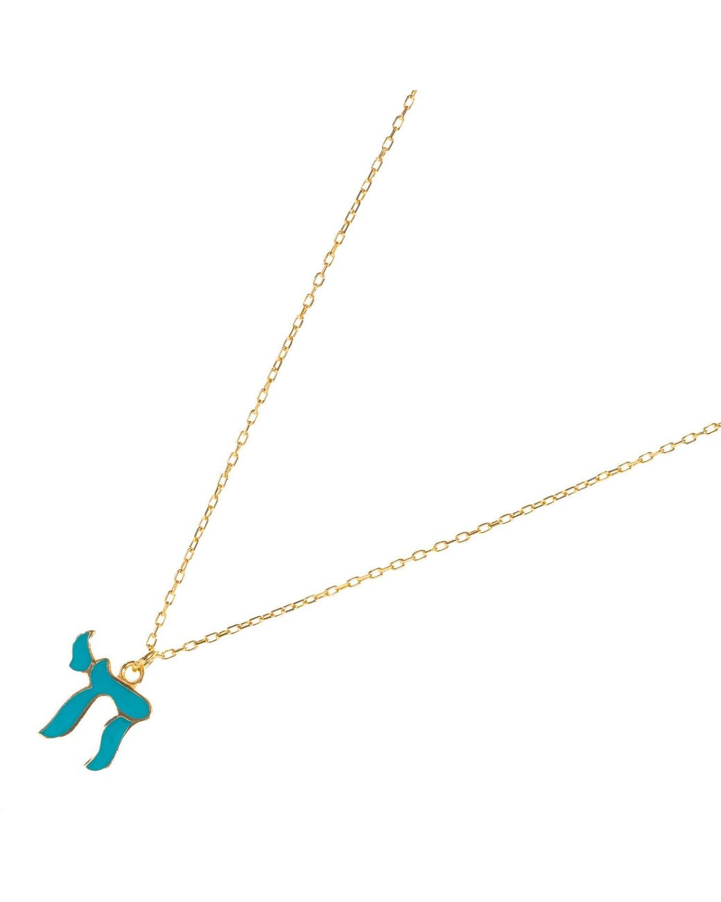 Ebru Jewelry Metallic Chai Symbol Pendant Necklace