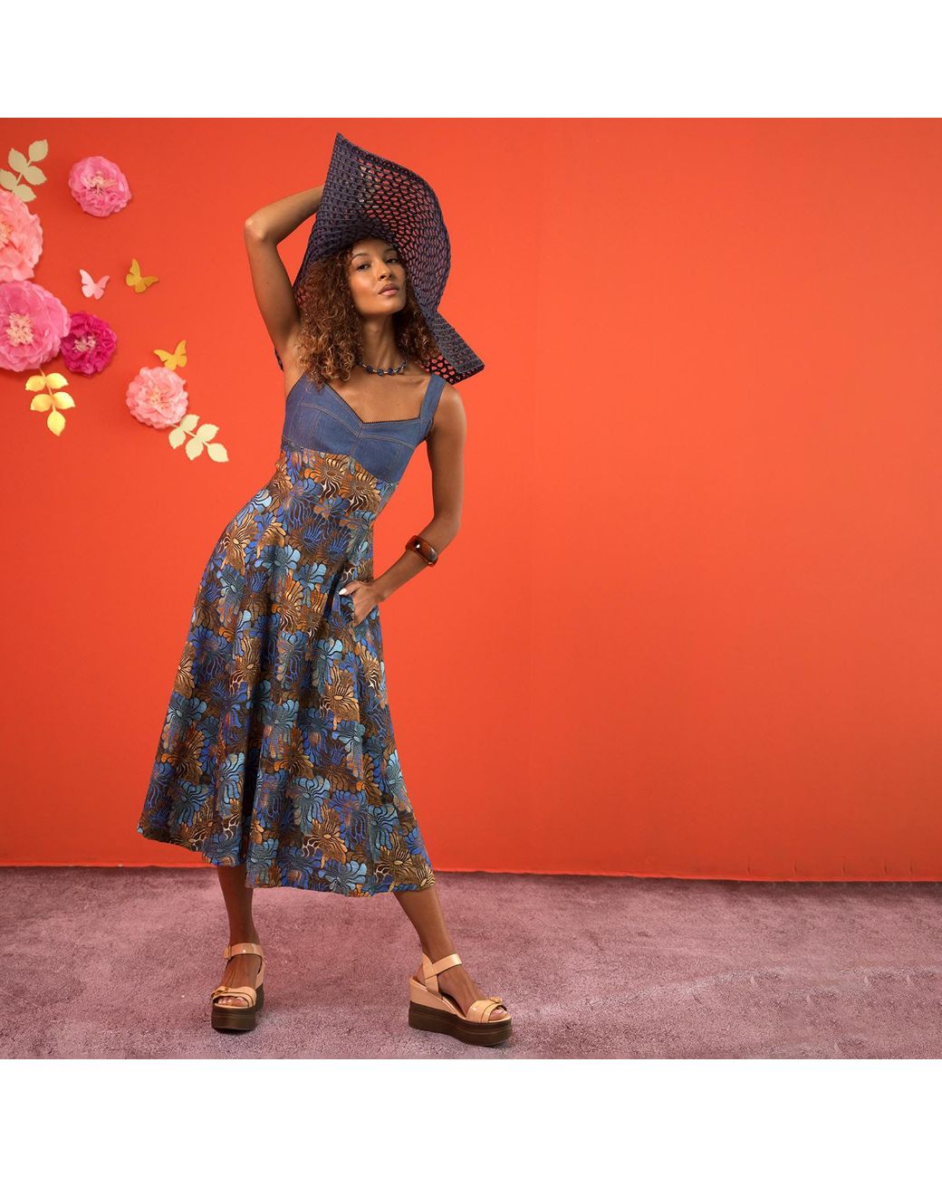 Lalipop Design Blue Midi Dress