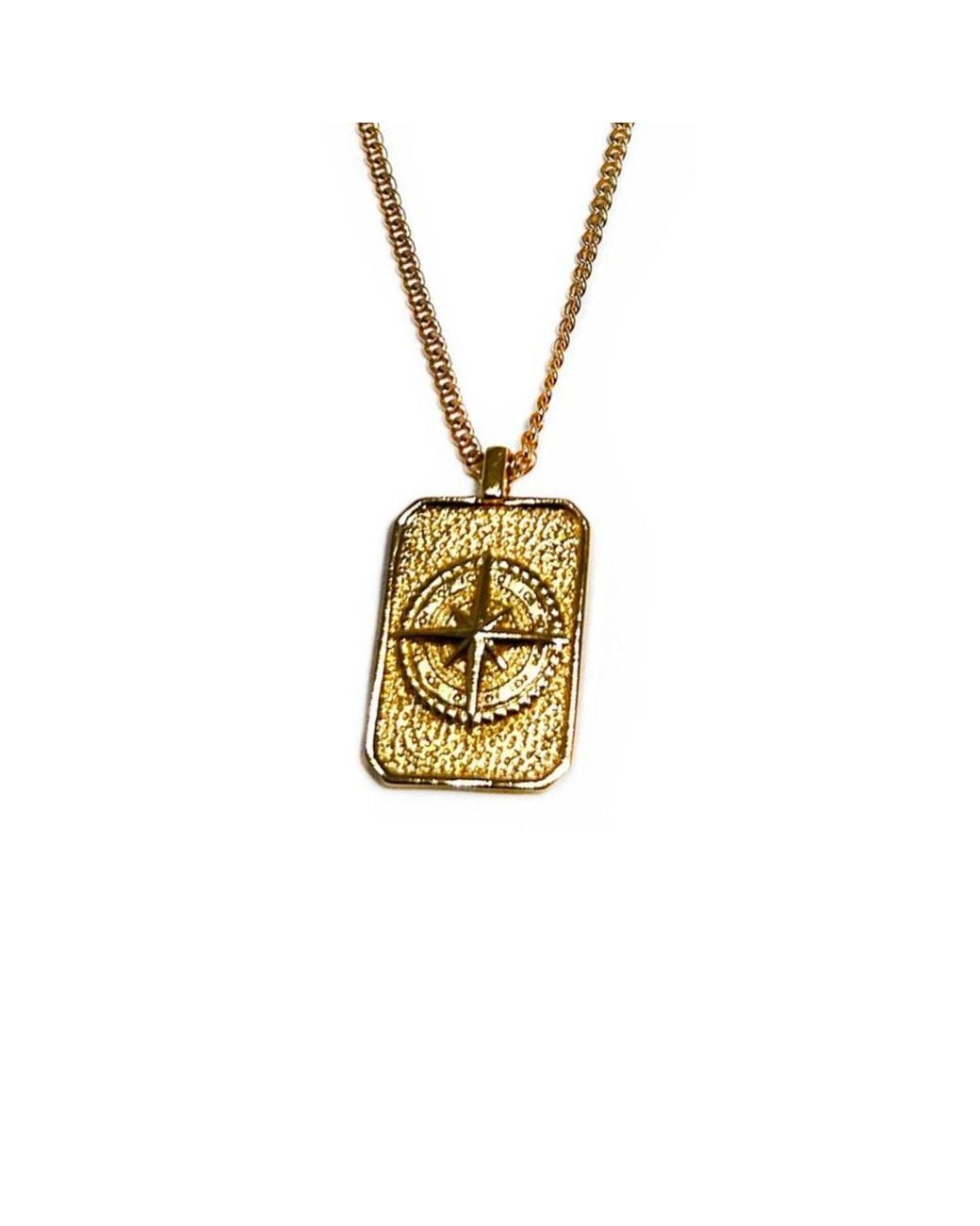Rachel Nathan Metallic North Star Tag Necklace