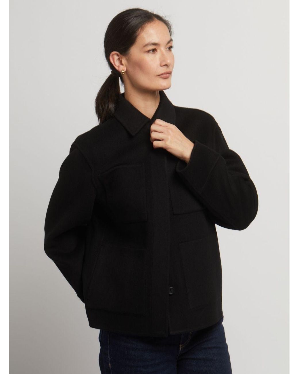 Guards London Black Joanna Wool Cashmere Short Jacket