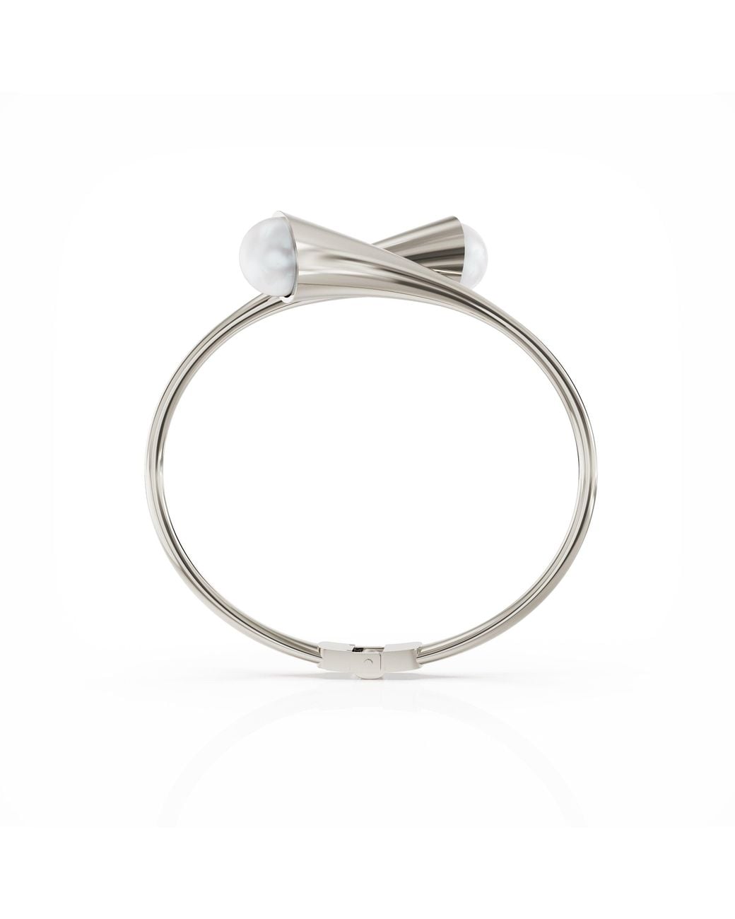 Linda Fiore Metallic Bella Bangle With Large Freshwater Pearls