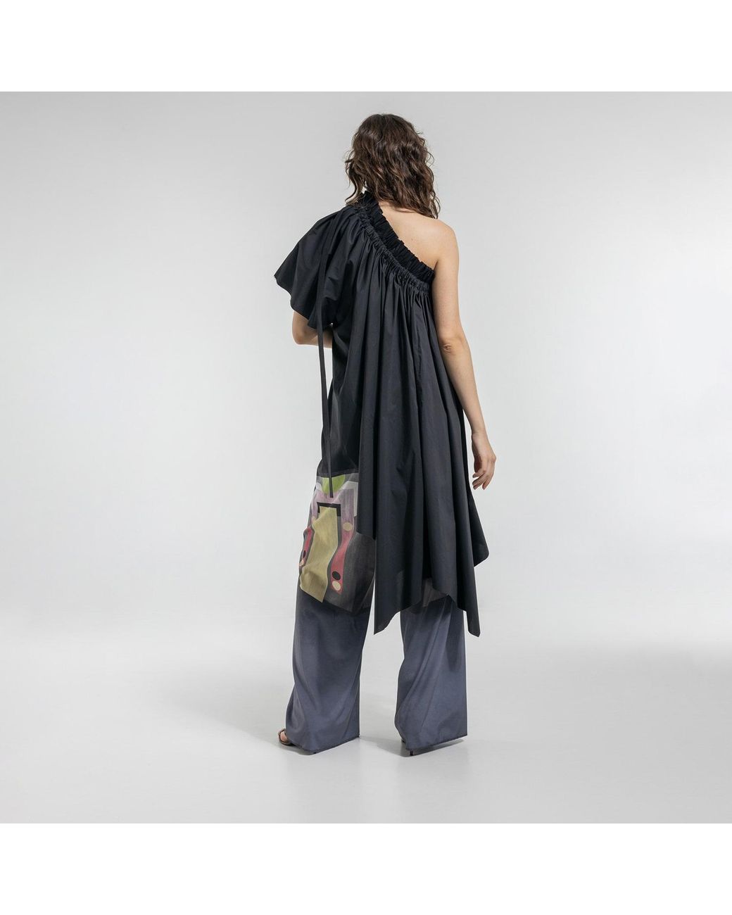 ARTISTA Black Nori One Shoulder Midi Top