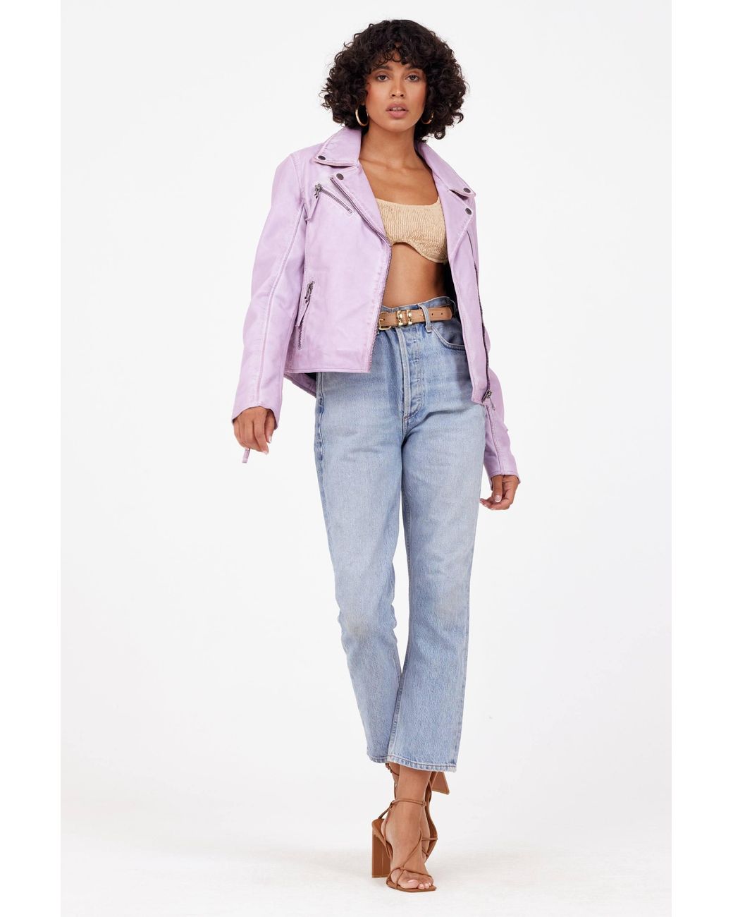 Mauritius Purple Star Lambskin Leather Jacket Christy Digital