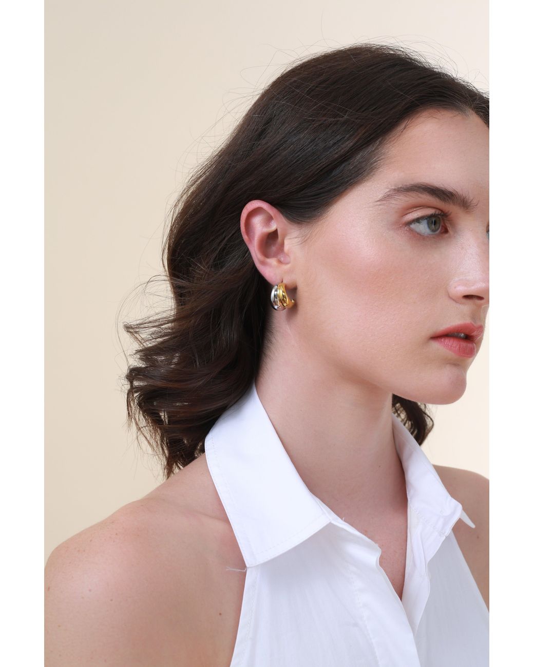 Zynnia Collective Metallic Two Tone Bubble Hoops