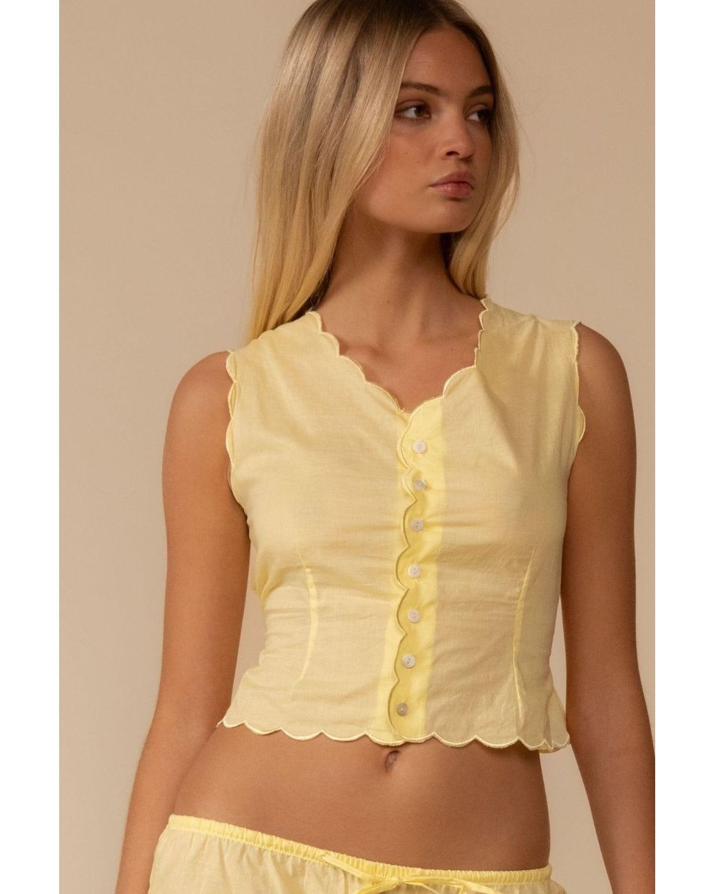 Montce Yellow Sunshine Scalloped Vest