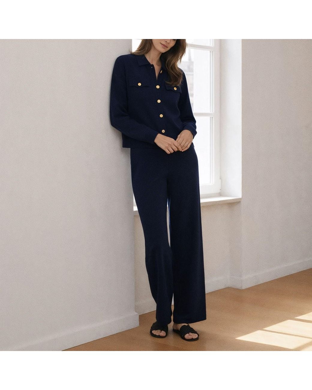 Bel Cashmere Blue Chiara Cashmere And Wool Jacket