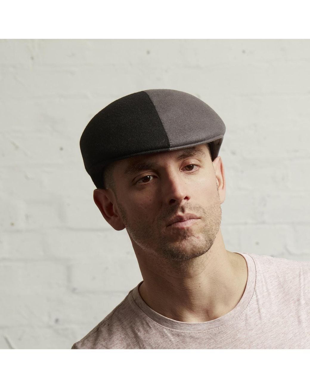 Dasmarca Hats Black Presley Two Tone Blocked Felt Cap for men