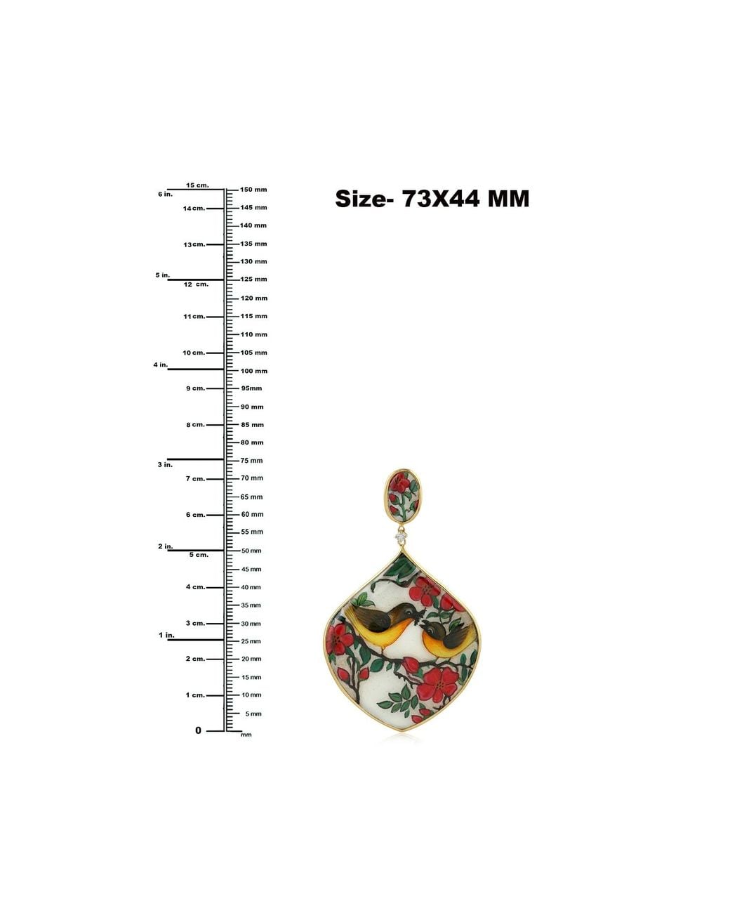 Artisan Green 18K Mother Of Pearl, Diamond & Enamel Lovebirds Drop Pendant