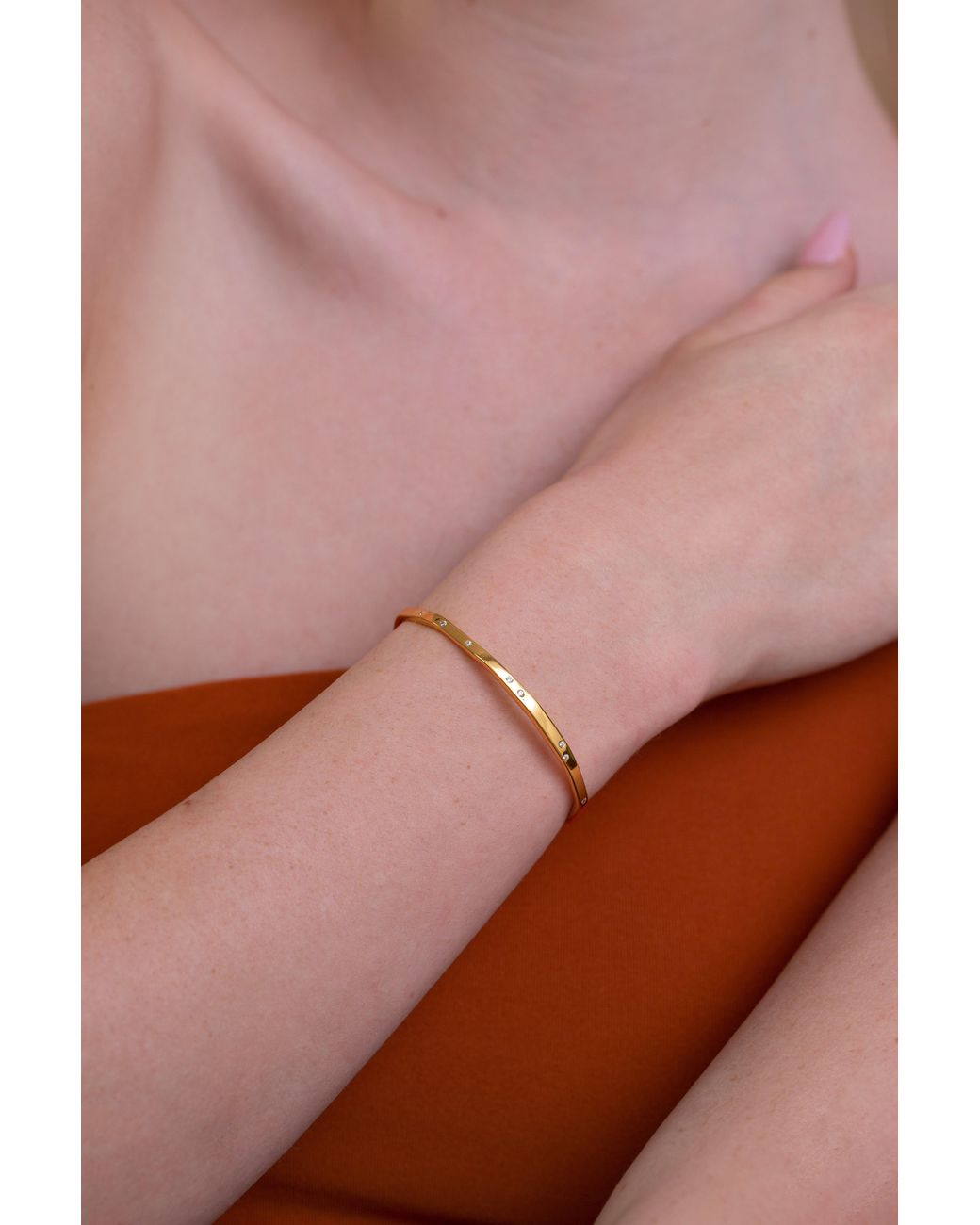 Zynnia Collective Metallic Studded Slim Cuff