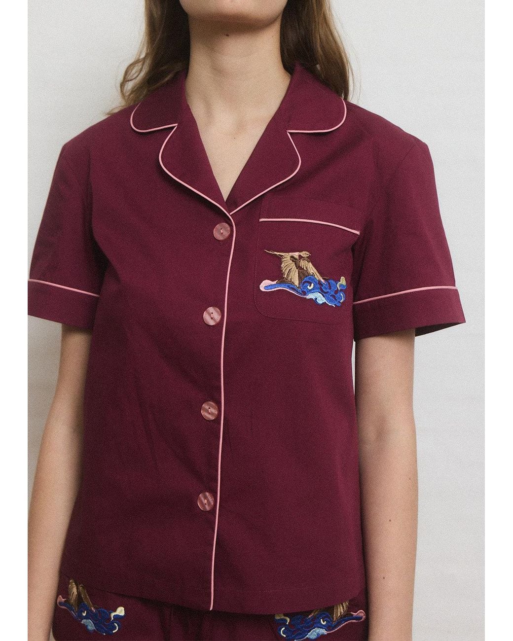 Helmstedt Purple Fiona Shirt- Burgundy