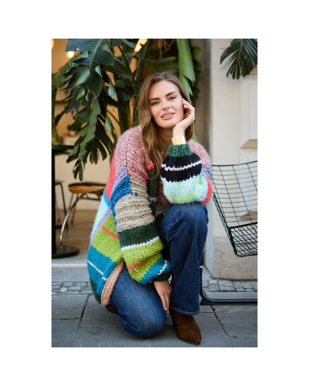 Saachi Multicolor Knitted Multitoned Cardigan