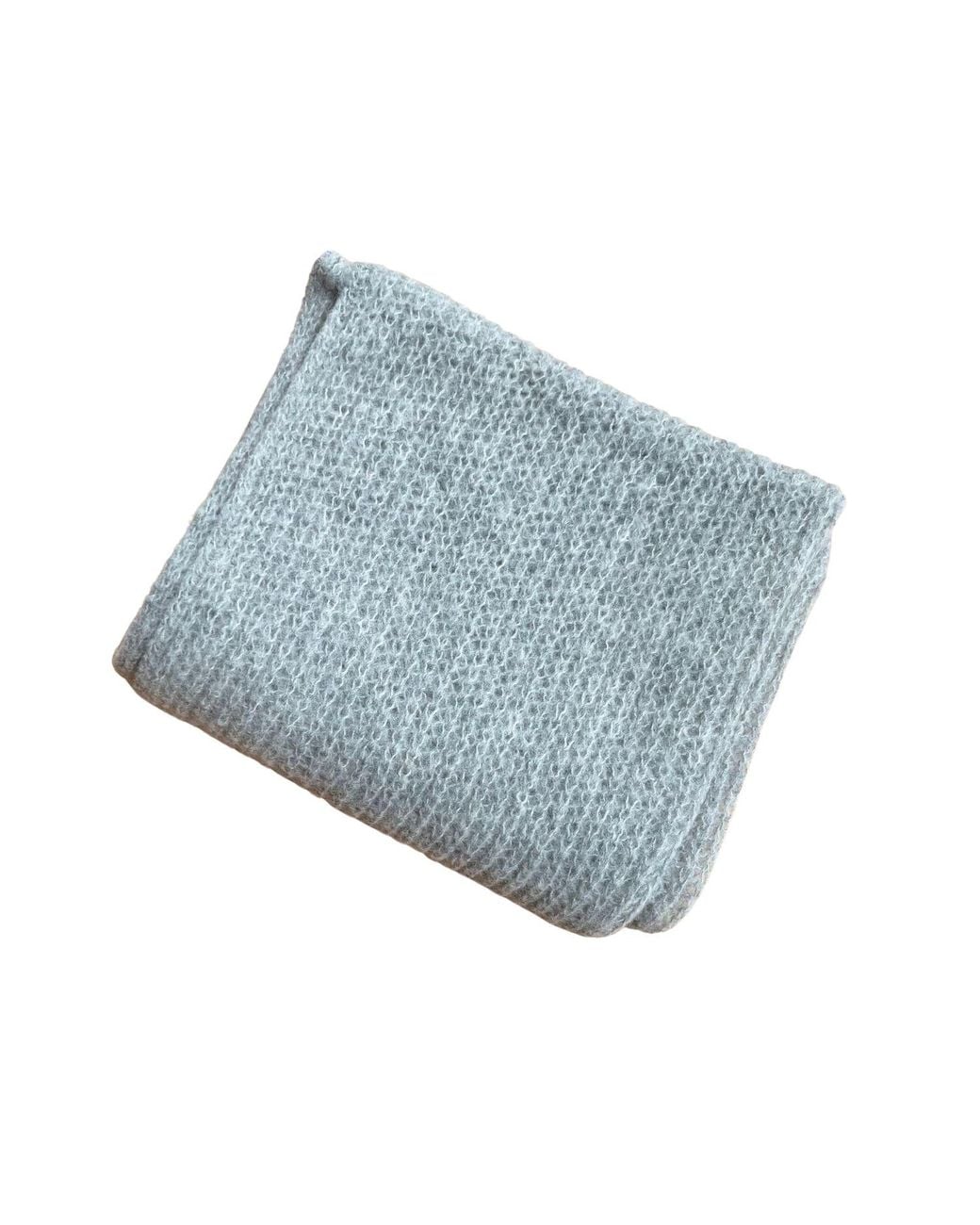 Heritagemoda Blue Neutrals Handknit Soft Light Alpaca Scarf