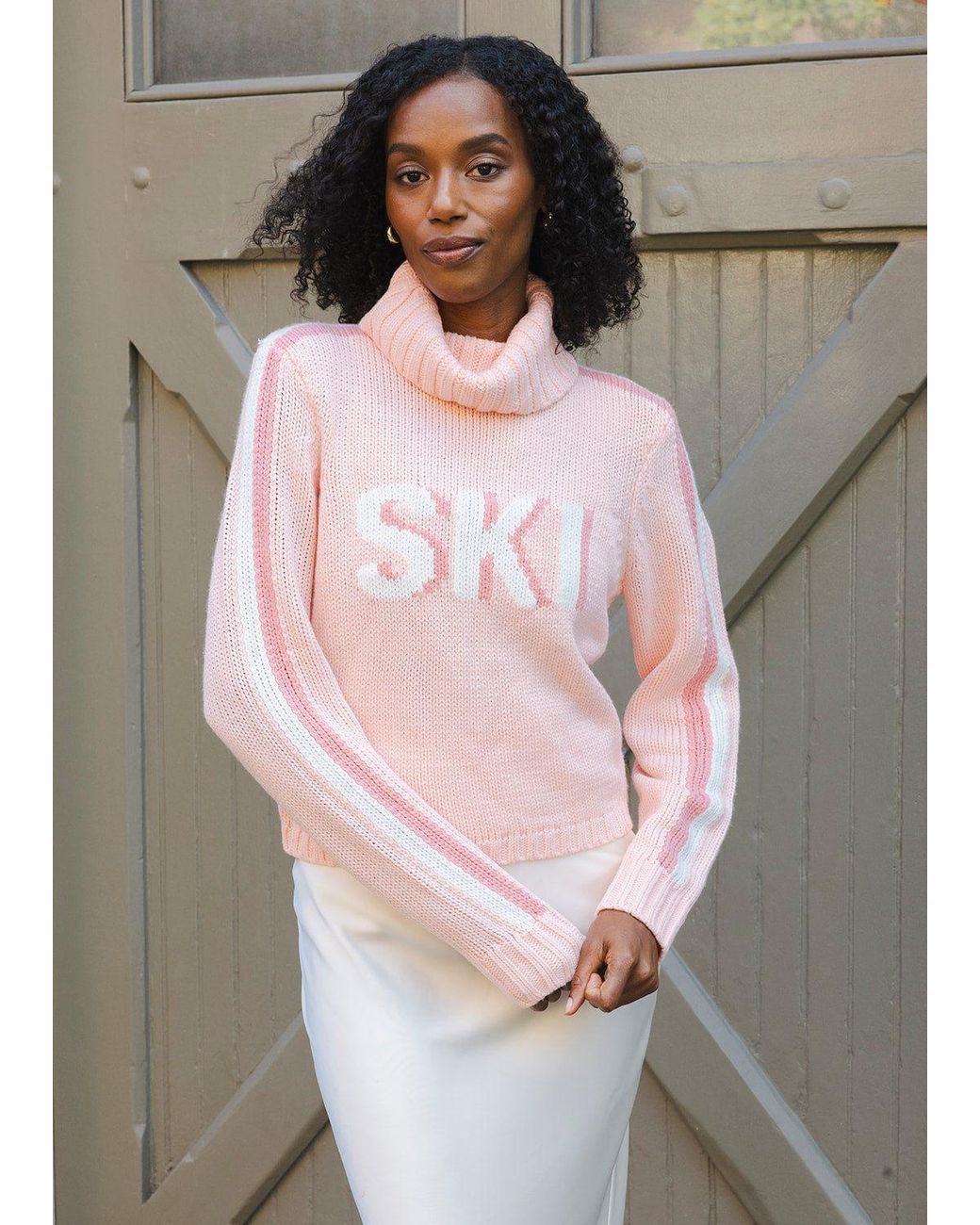 Ellsworth & Ivey Pink Jade Turtleneck Sweater