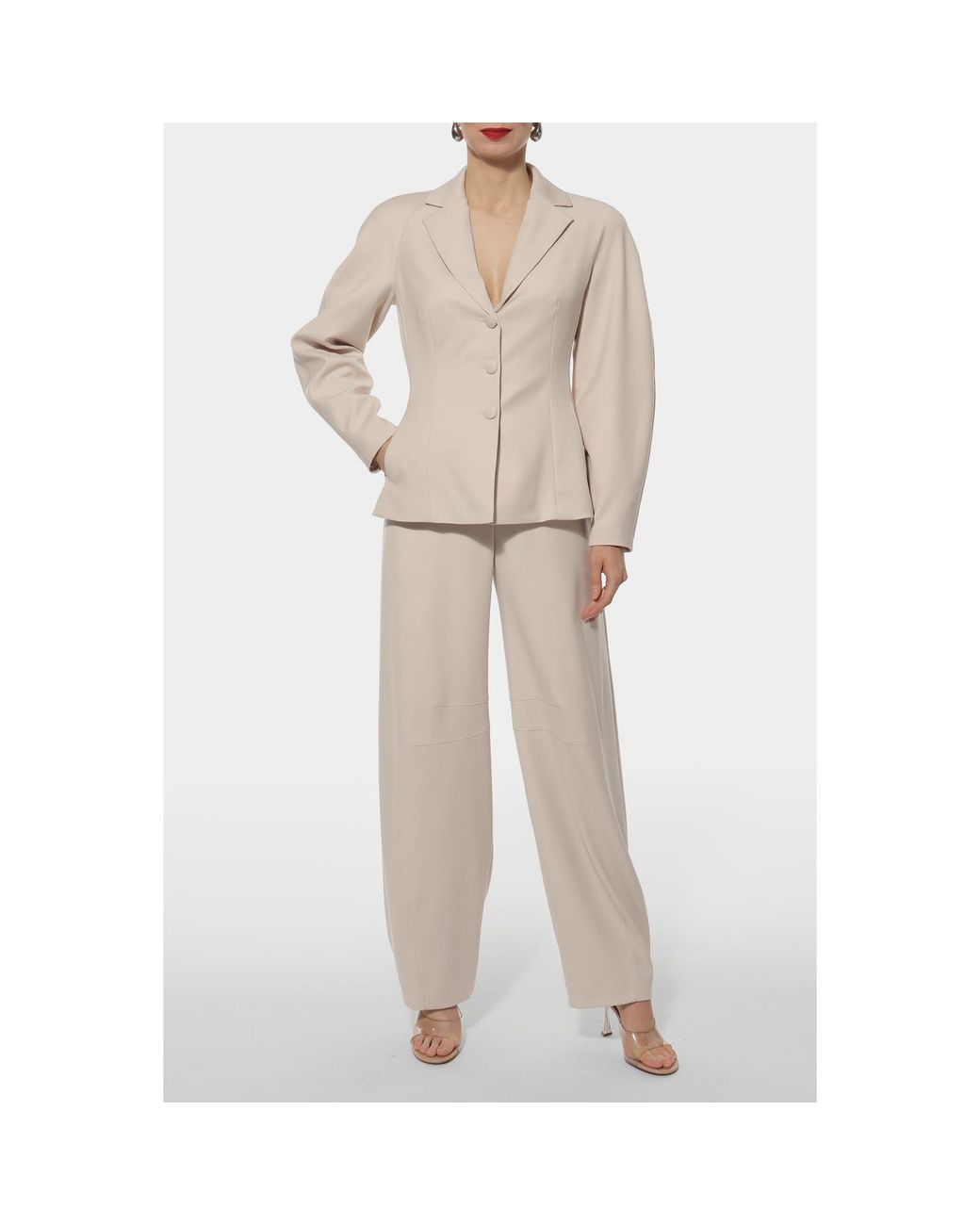 AGGI by HALEWSKI Natural Neutrals Rovena Sheer Dew Blazer
