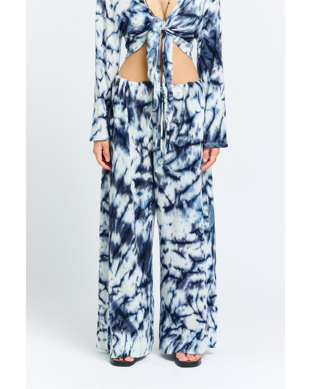 Sâb Studio Blue Tie-Dye Knit Pant