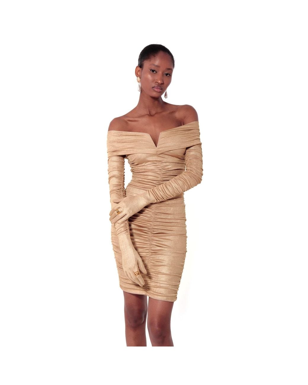 AGGI by HALEWSKI Natural Paris Long Draped Gloves