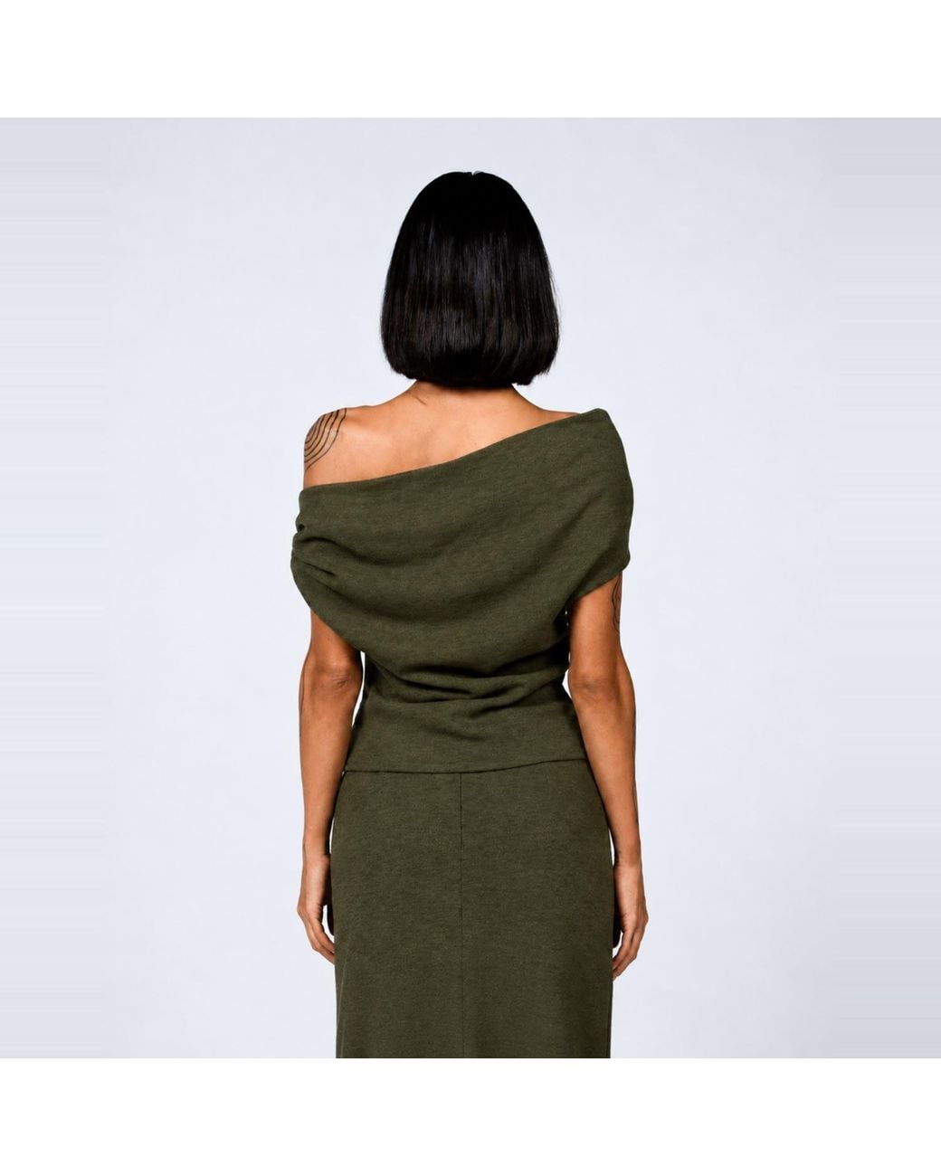 Elamins Green Shoulder Twist Top