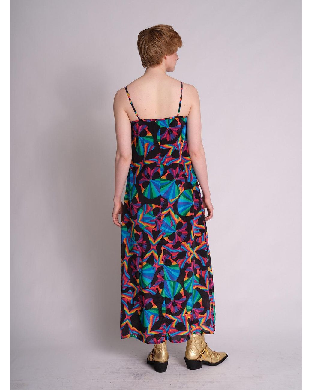 Any Old Iron Blue Skull Long Dress