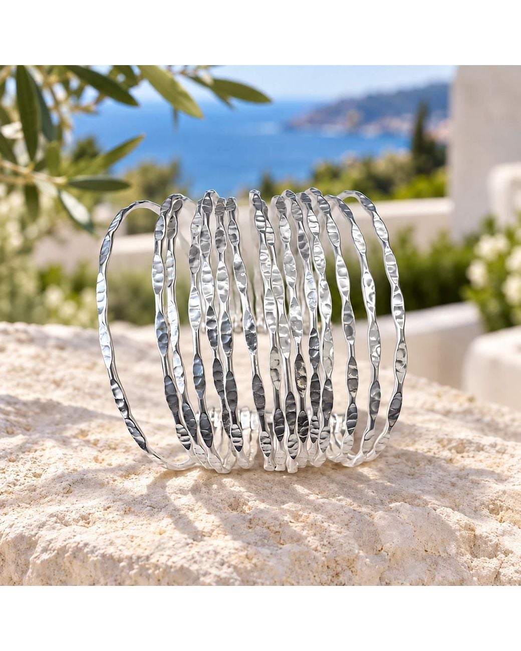Rare Matters Jewelry Metallic Hammered Wire Cuff Bracelet