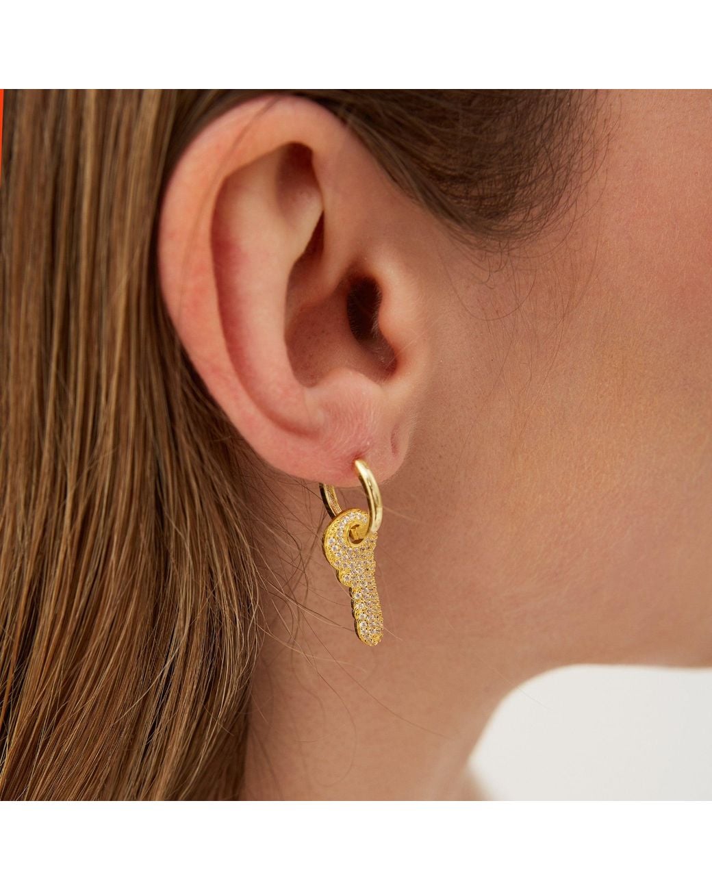 Spero London Metallic Key Color Hoop Sterling Earring