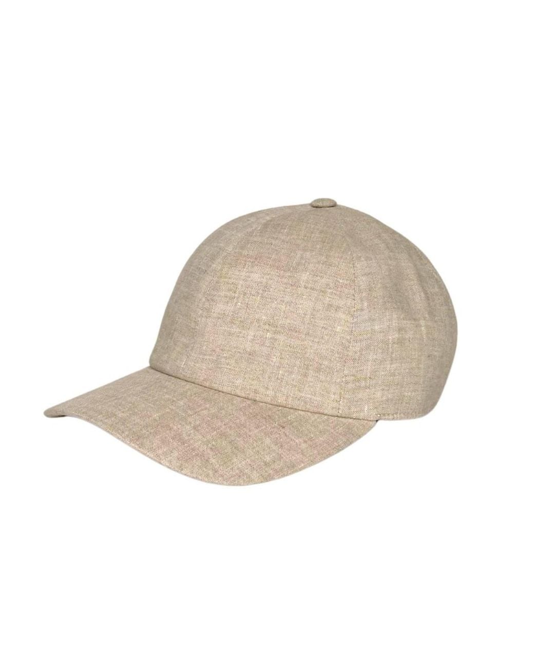 Cachemio Neutrals Natural Unbleached Linen Baseball Cap for men