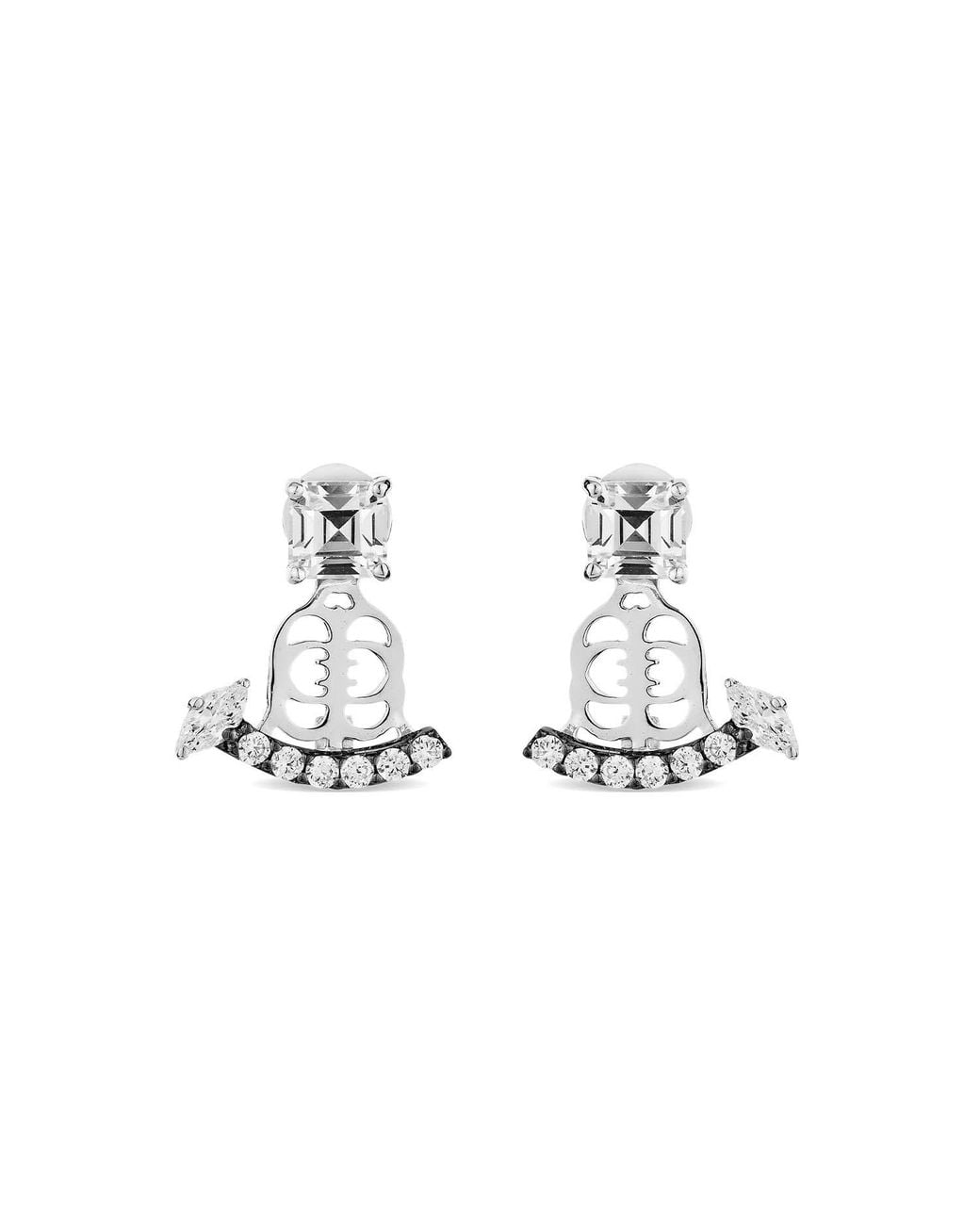 SALLY SKOUFIS White Revival Ear Jacket With Made Cz Diamond Stimulant