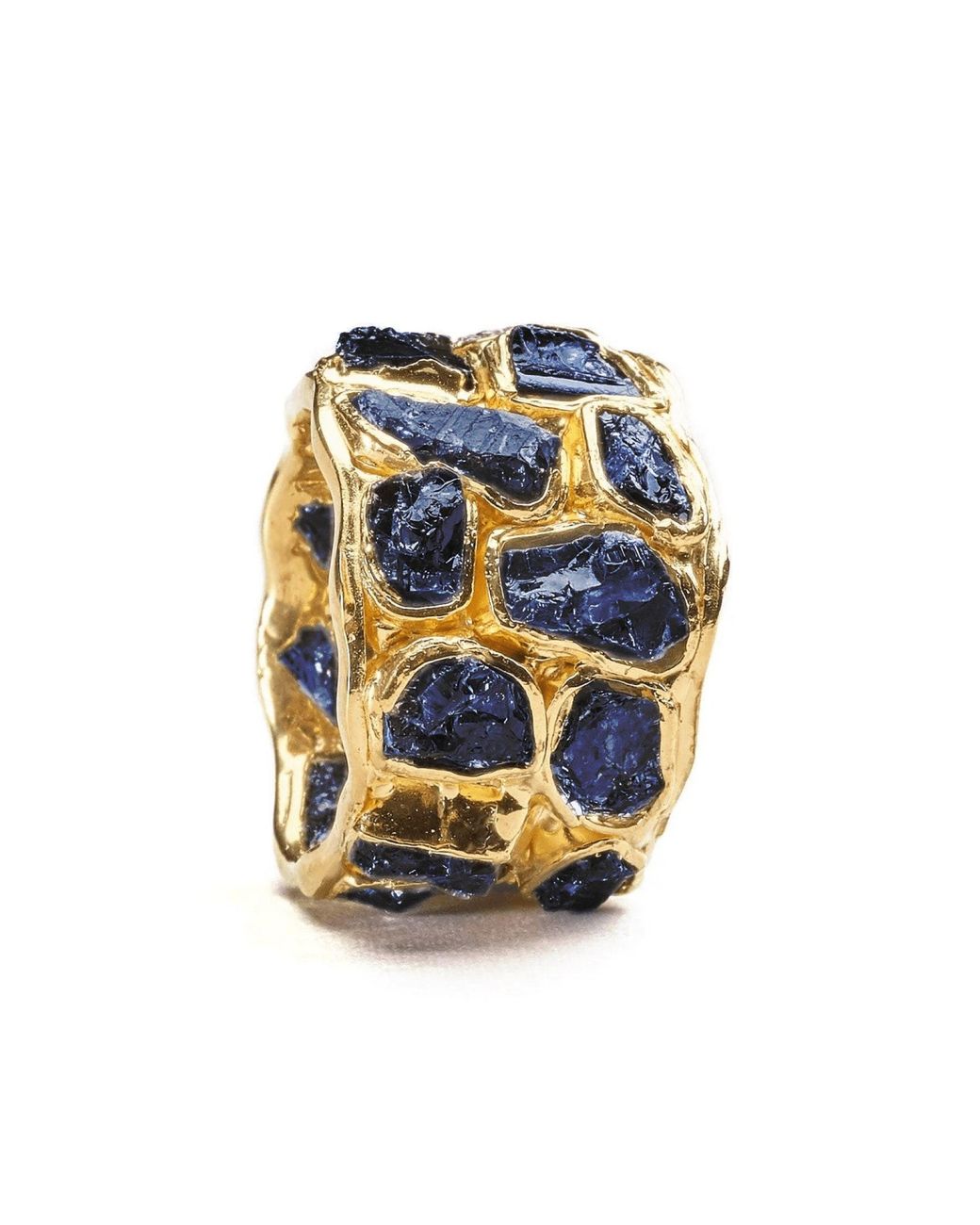 German Kabirski Multicolor Alcina Natural Raw Sapphire Plated Ring