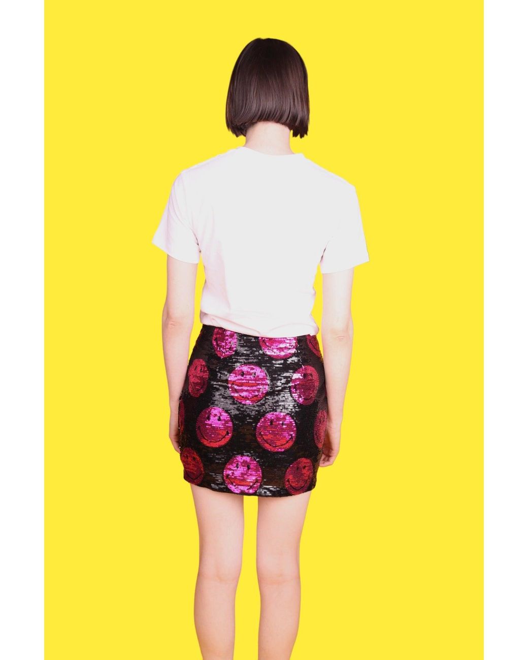 Any Old Iron Pink Smiley Sequin Skirt