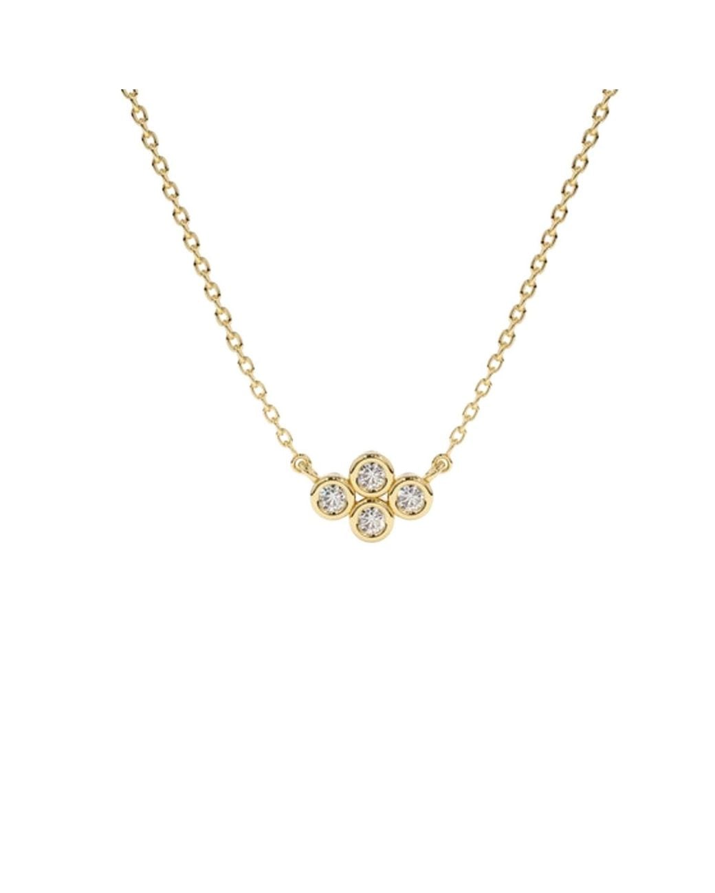 Lily Flo Jewellery Metallic 4 Diamond Cluster Necklace