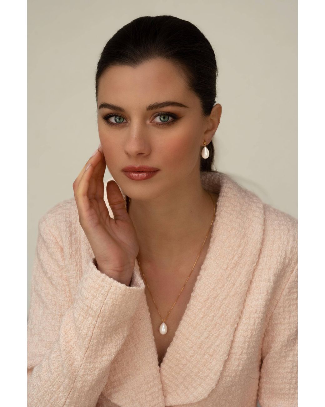 Katy Faye White Giulia Pearl Earrings