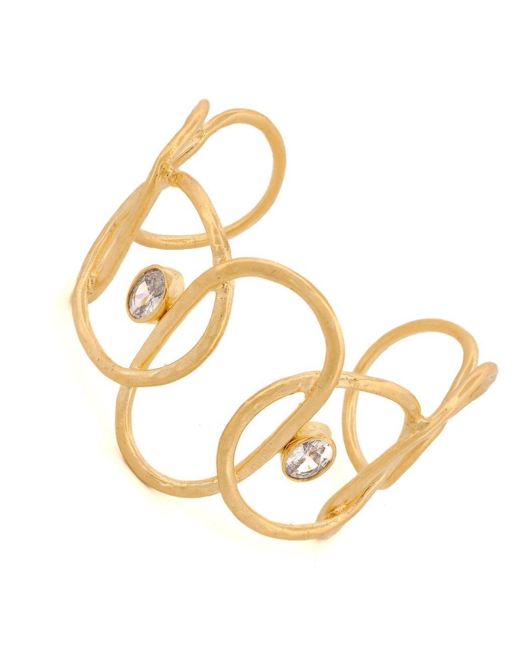 Ebru Jewelry Metallic Diamond Chunky Cuff Bracelet