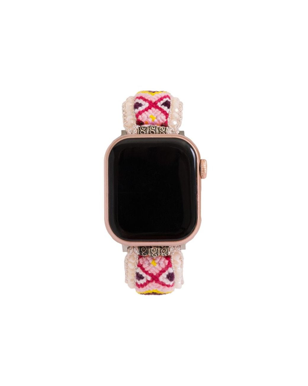 Saachi Black Woven Beaded Apple Watch Band