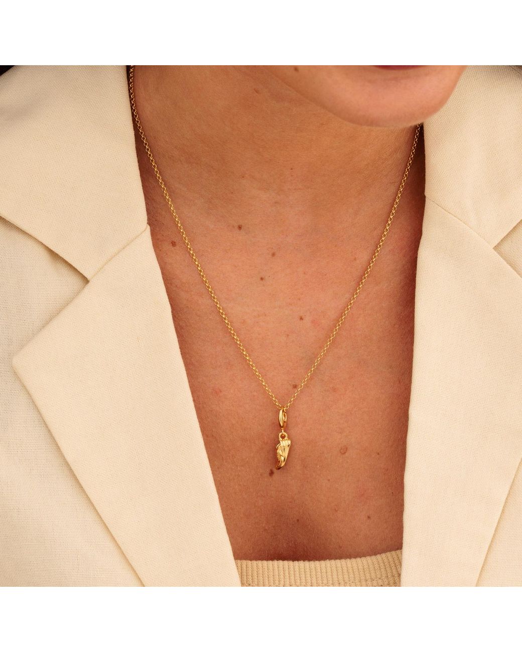 Lily Charmed Metallic Plated Running Trainer Charm Necklace