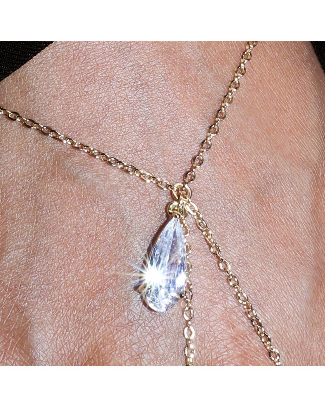 Studio Baloge Metallic Lumina Solitaire Hand Chain
