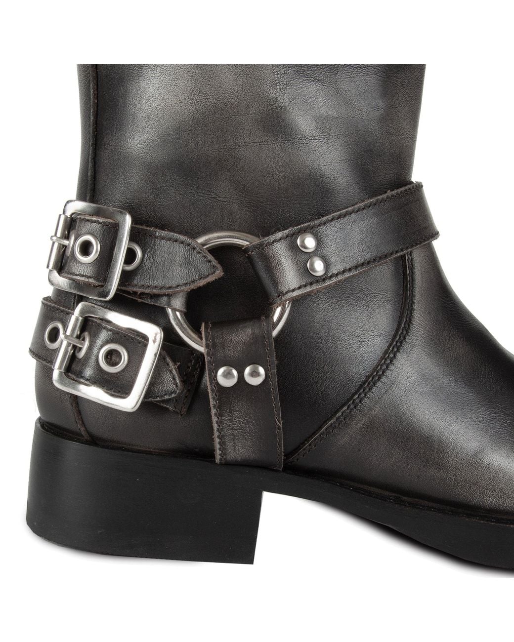 Urbnkicks Black Tall Biker Boots