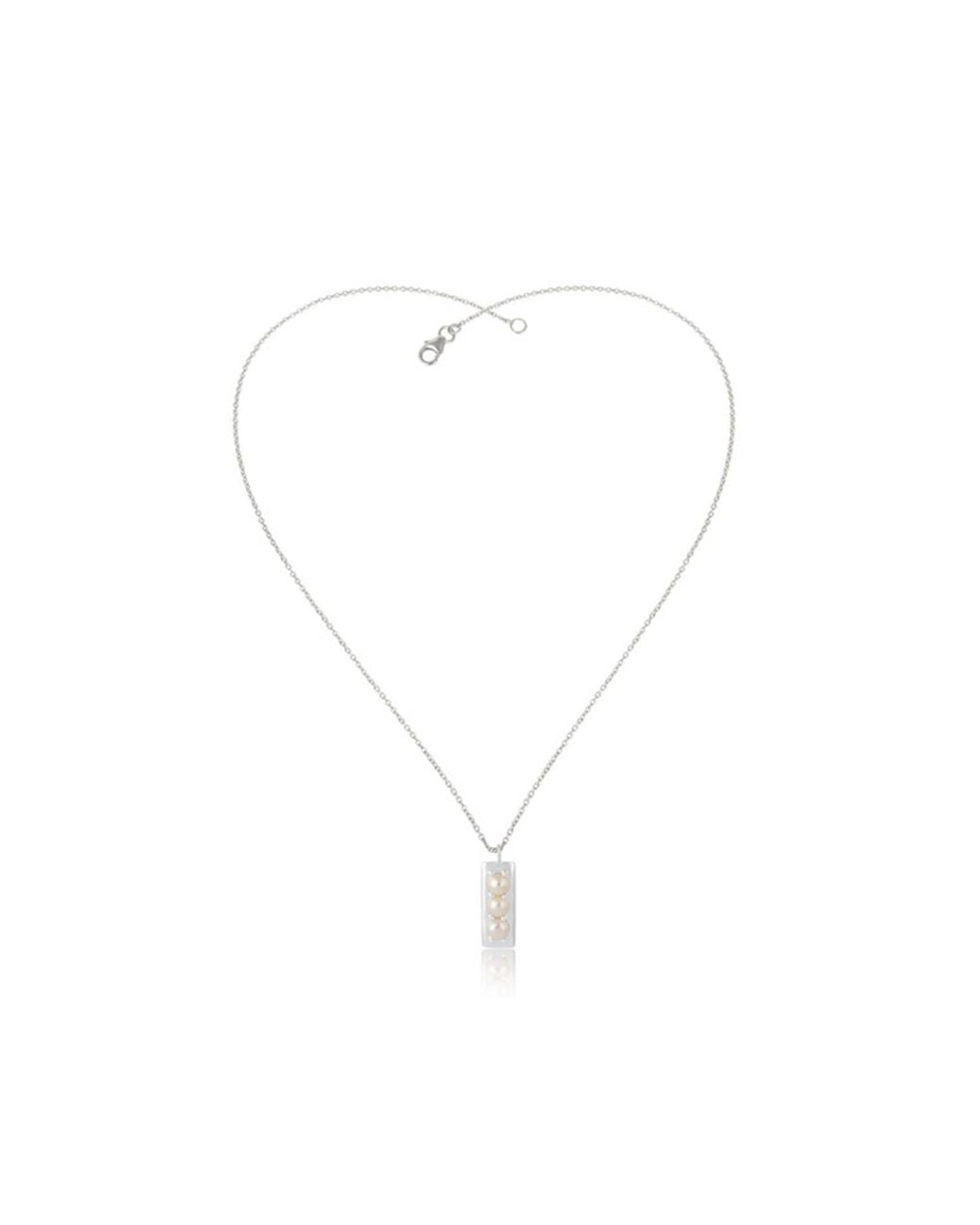 Heritagemoda Metallic Sterling Pearl Pendant Necklace