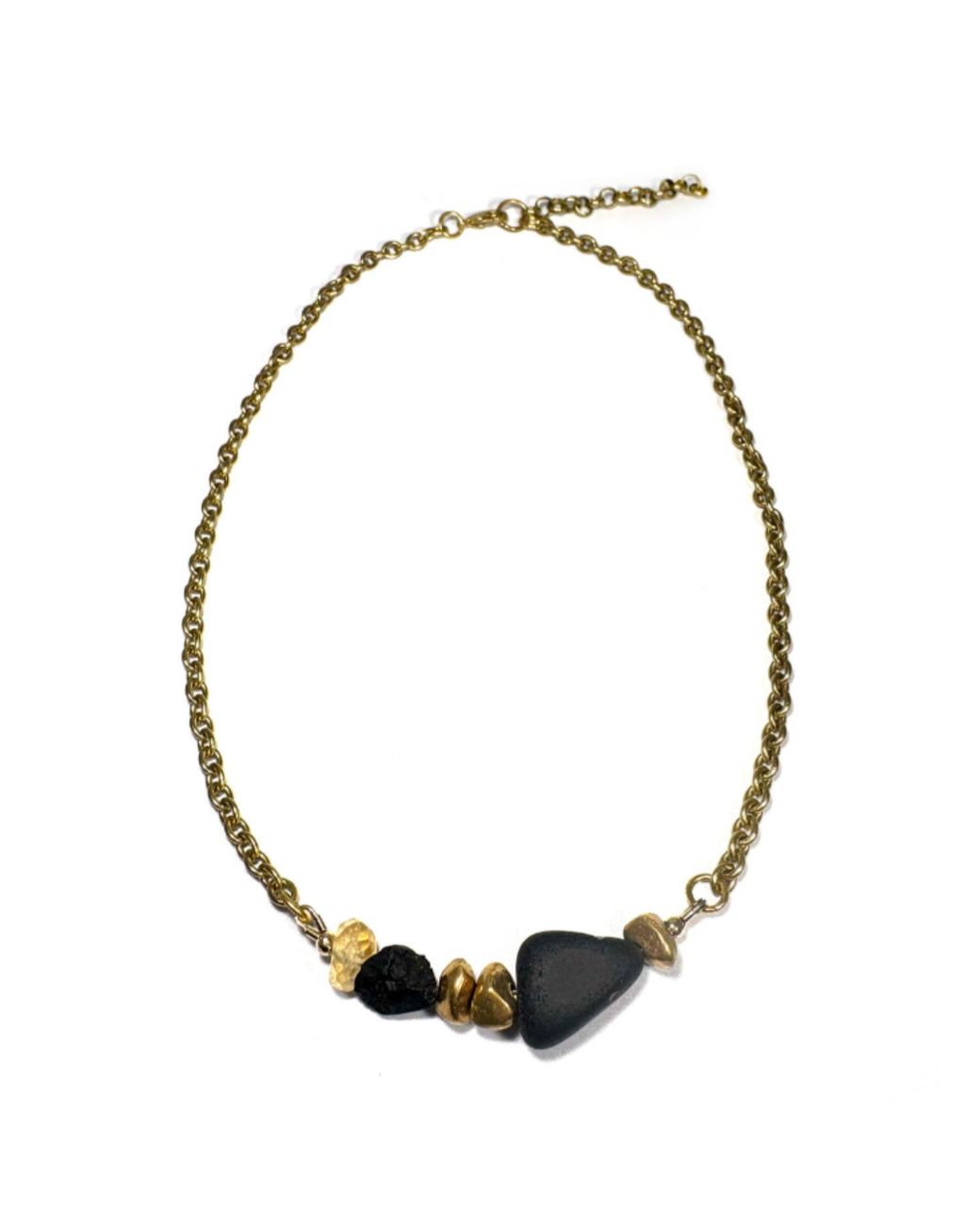Rachel Nathan Brown Meridian Aqua Stone & Citrine Necklace
