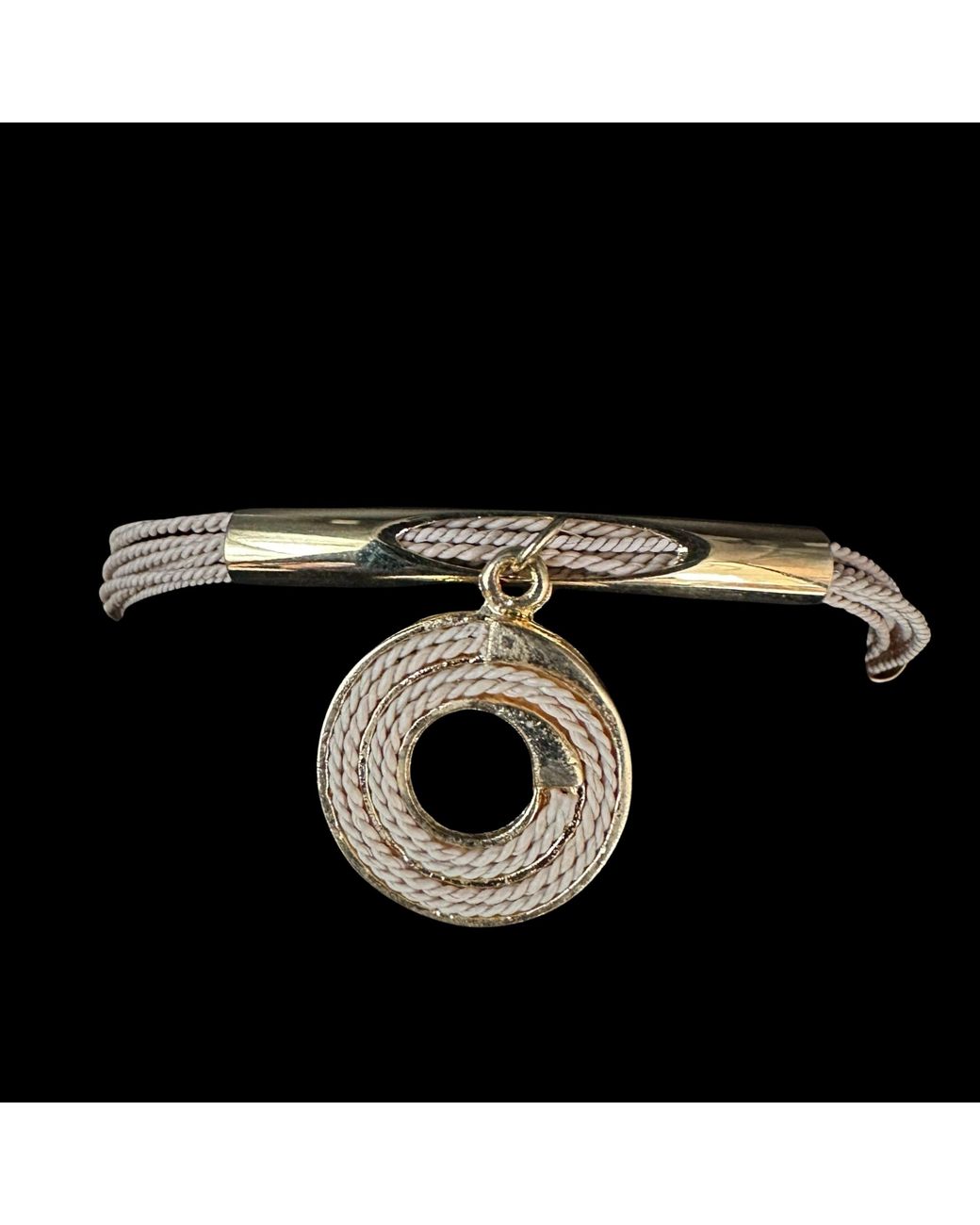 Nart Nature Making Art Metallic The Spiral Pendant Buriti Natural Fiber Bracelet