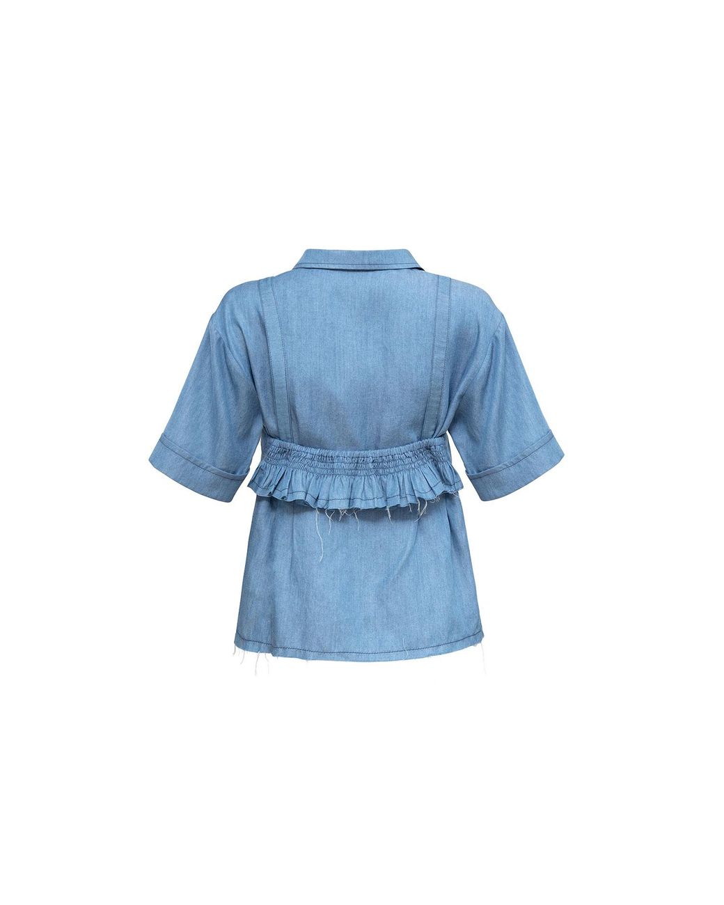 Audrey Vallens Blue Denim Affair Tencel Bralette Shirt