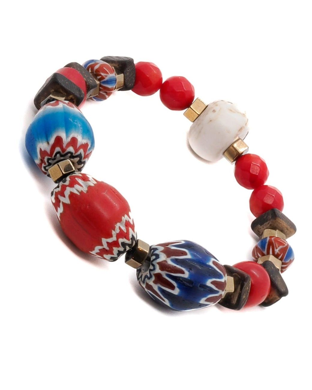 Ebru Jewelry Red Colorful Beaded Bohemian Bracelet