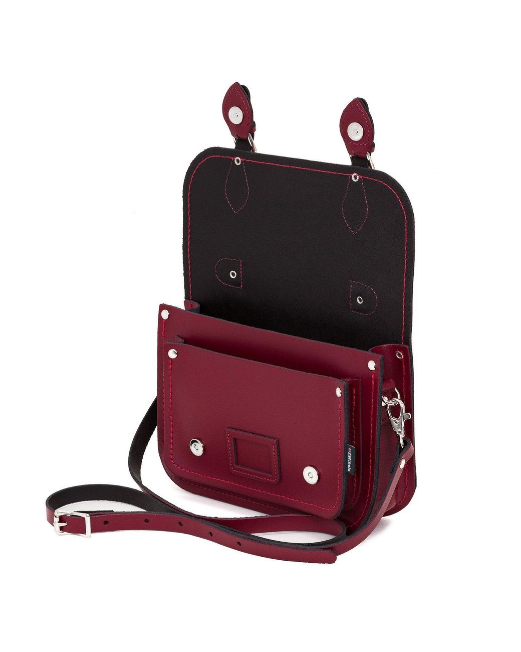 Zatchels Purple Leather Midi Satchel