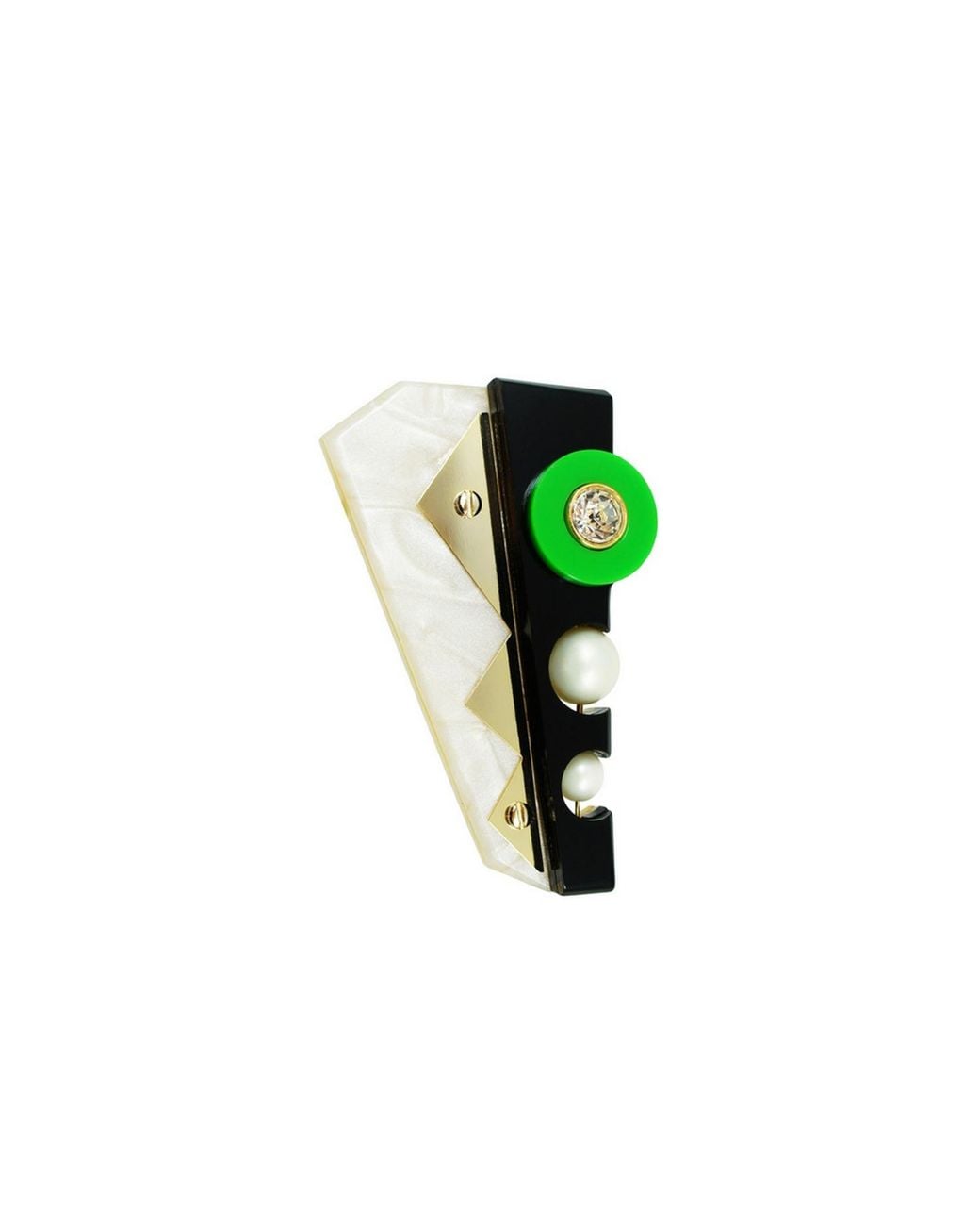 Gissa Bicalho Green Handmade Acrylic Brooch Inti Nacre