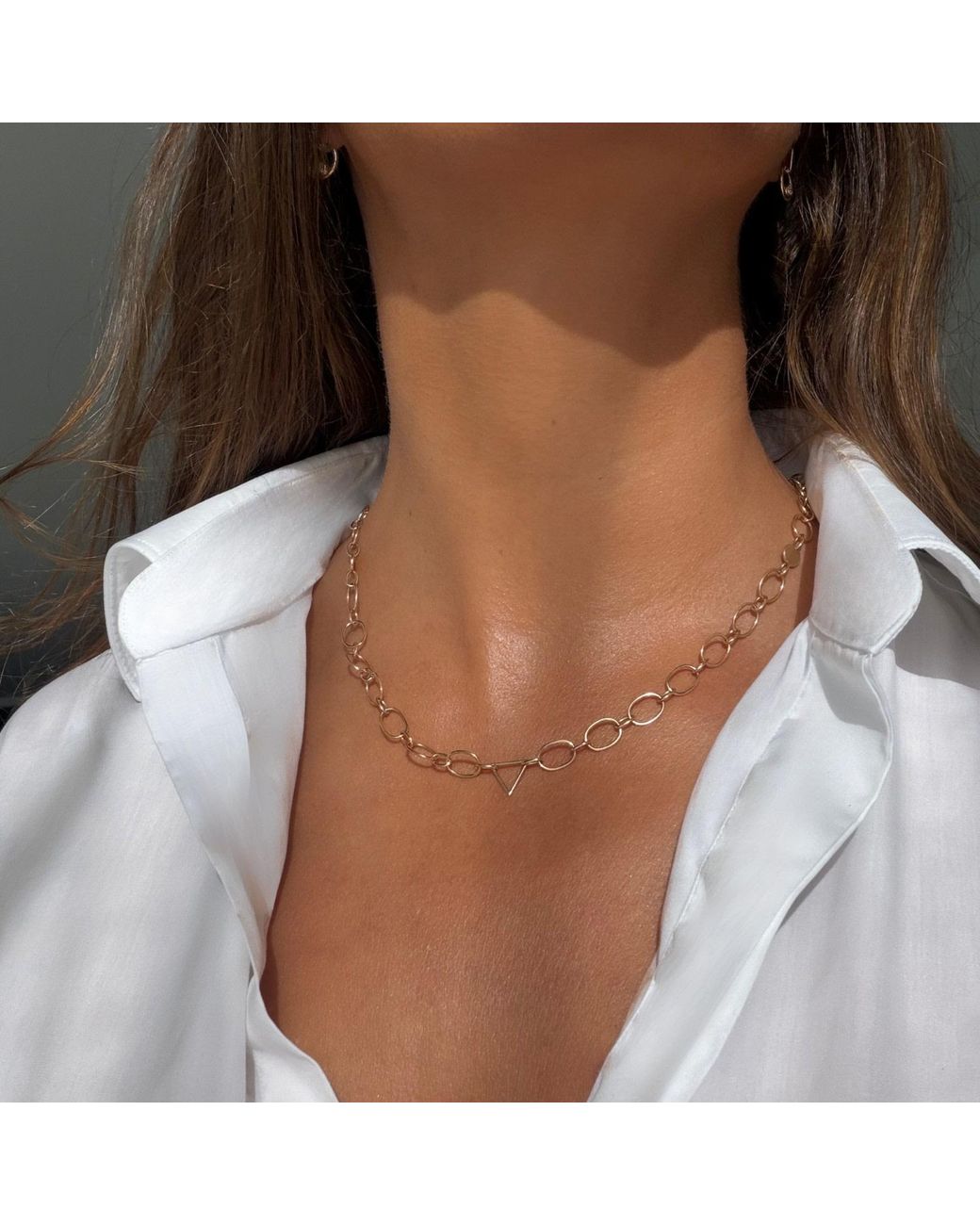 Larisa Beaumont Metallic Sovereign Necklace – 14K Charm Chain