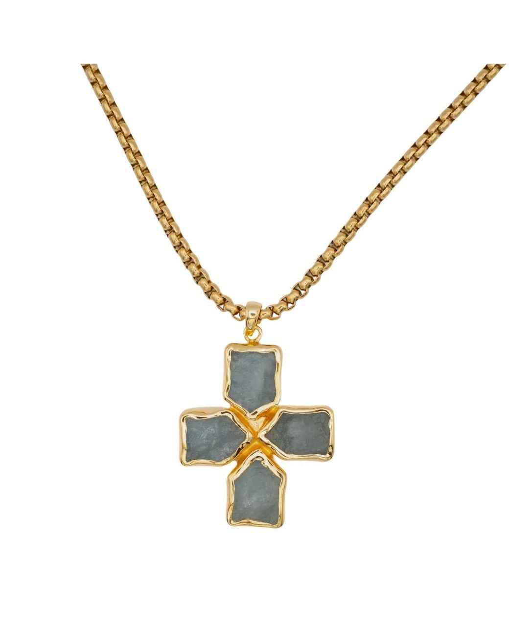 Isolated Jewellery Metallic Aquamarine Cross