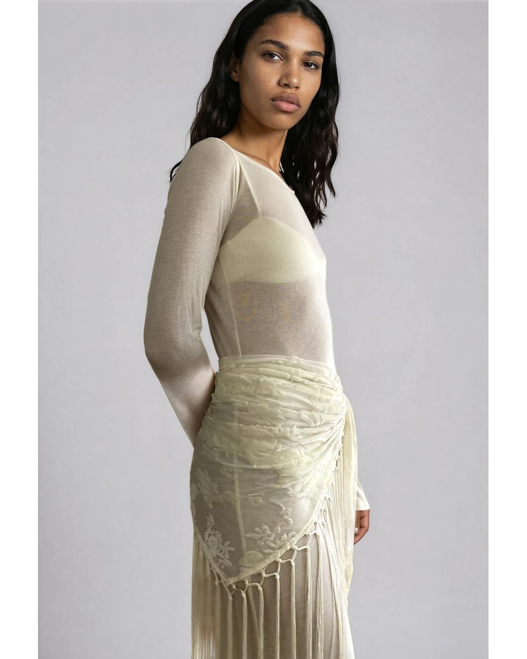 Tohen White Neutrals Astley Scarf