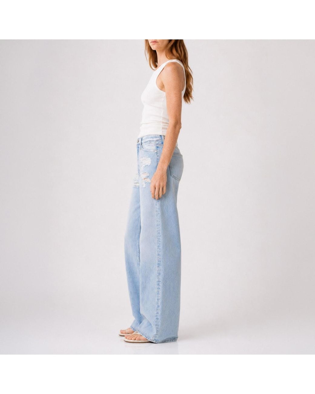 NOEND Blue Alison High Rise Wide Leg